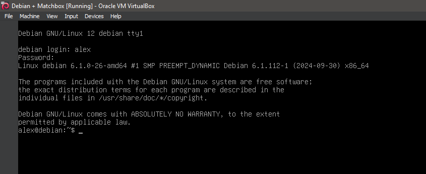 Boot the system -- Logged In